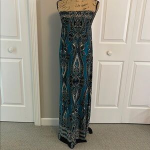 Poetry Teal and Black Paisley Maxi Dress